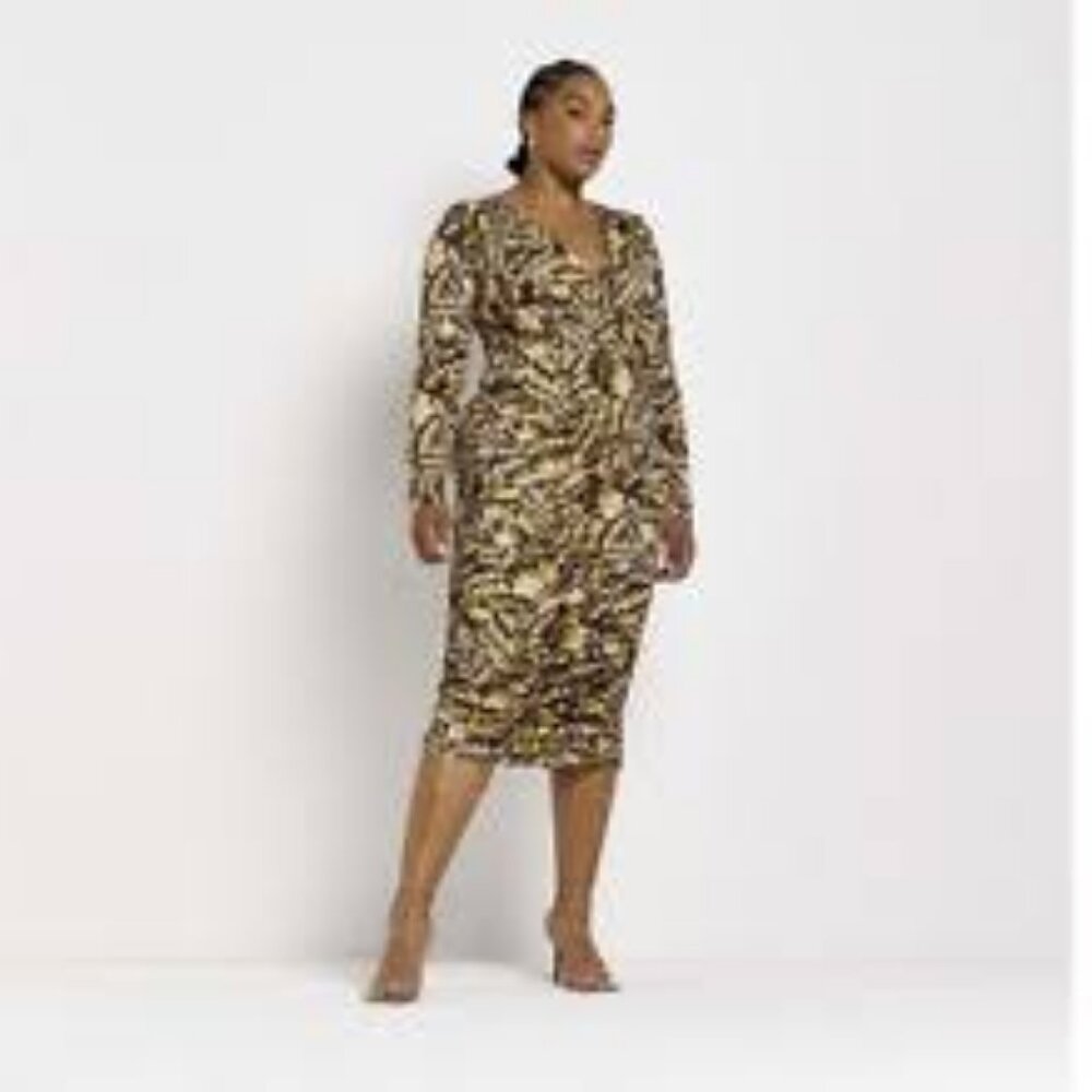 NWT RIVER ISLAND 🏝 RUCHE DRESS - Picture 6 of 11